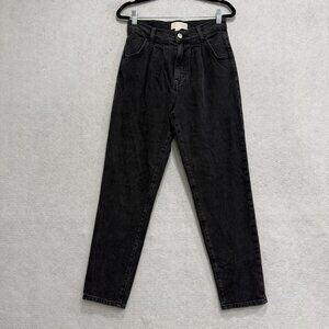 Current/Elliott Jeans Womens 25 Gray High Rise Pleated Relaxed Mom Tapered Denim